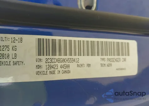 2019 Chrysler 300 300S из США, поврежденный, VIN 2C3CCABG0KH559412